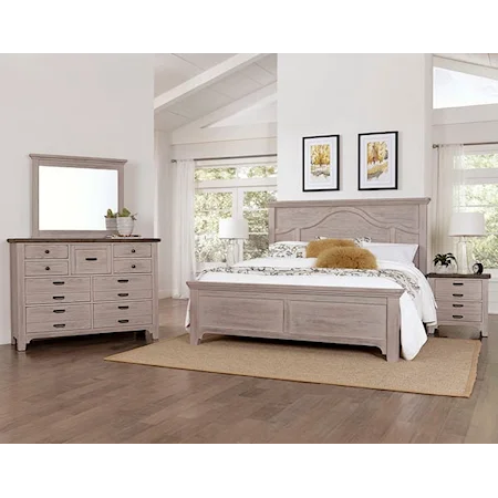 King Bedroom Dover Grey Mantel Bed