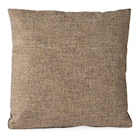 Transitional Square Throw Pillow with Leather and Fabric