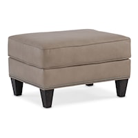 Transitional Ottoman with Nailhead Trim