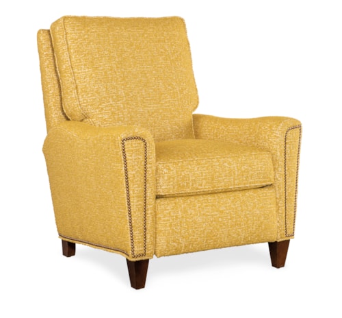 Transitional Lounger Reclining Chair with Wood Legs
