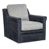 Contemporary Swivel Chair with Key Arms