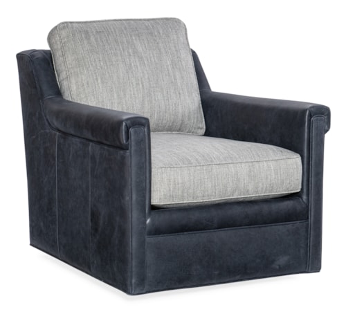 Contemporary Swivel Chair with Key Arms