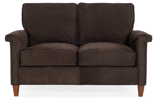 Transitional Loveseat with Key Arms