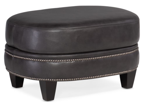 Transitional Ottoman with Nailheads
