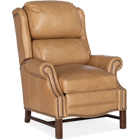 Traditional High Leg Recliner with Nailheads