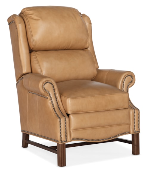 Traditional High Leg Recliner with Nailheads