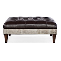 Transitional XL Tufted Square Ottoman
