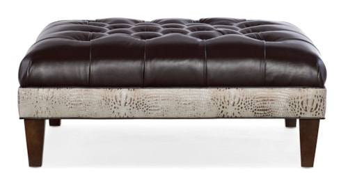 Transitional XL Tufted Square Ottoman