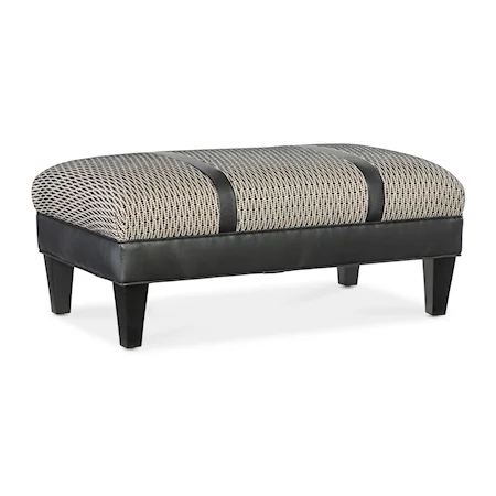 Transitional Solid Top Ottoman With Split Top