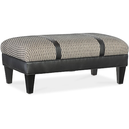 Transitional Solid Top Ottoman With Split Top
