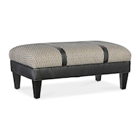 Transitional Solid Top Ottoman With Split Top