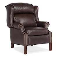 Traditional Reclining Wing Chair with Nailhead Trim