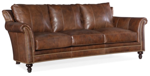Traditional Stationary Sofa with Nailhead Trim