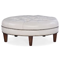 42 Inch Round Tufted Cocktail Ottoman