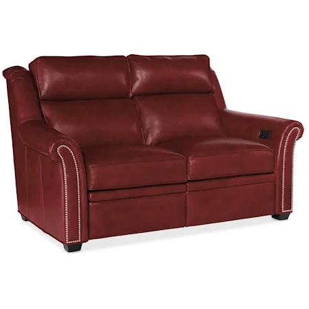 Transitional Double Reclining Power Loveseat