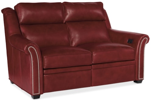 Transitional Double Reclining Power Loveseat