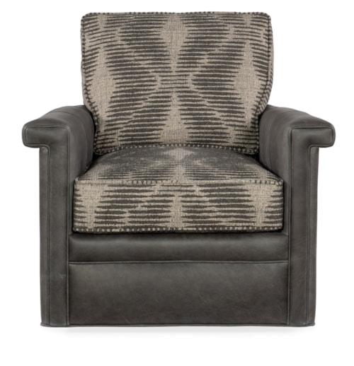 Transitional Swivel Chair with Deep Seat