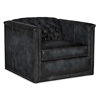 Transitional Swivel Tufted Chair with 8-Way Tie