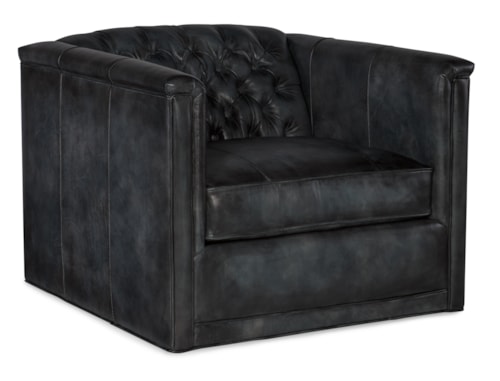 Transitional Swivel Tufted Chair