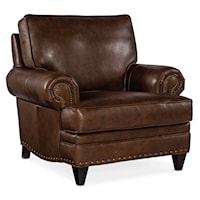 Traditional Stationary Accent Chair with Nailhead Trim