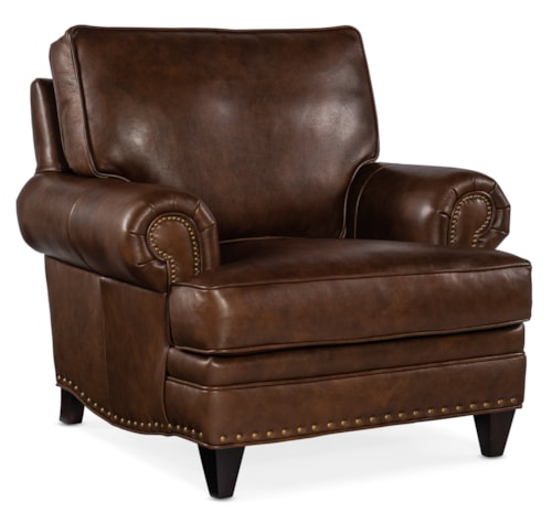 Traditional Stationary Accent Chair with Nailhead Trim