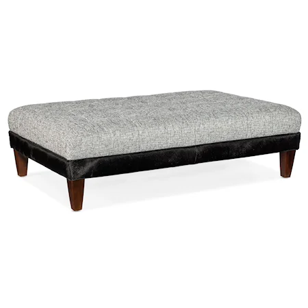 Transitional XL Tufted Rectangle Cocktail Ottoman