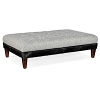 Transitional XL Tufted Rectangle Cocktail Ottoman