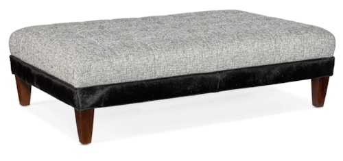 Transitional XL Tufted Rectangle Cocktail Ottoman