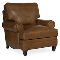 Traditional Chair with Rolled Arms and Nailhead Trim
