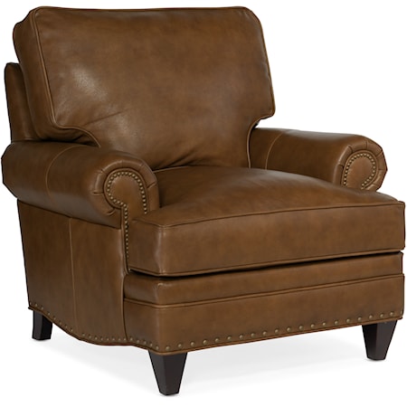 Traditional Stationary Accent Chair with Nailhead Trim