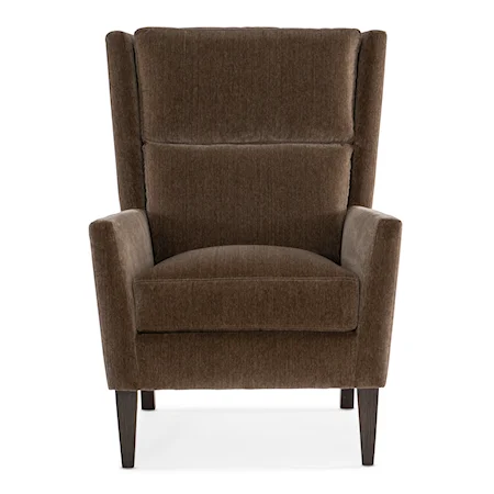 Contemporary Winged Accent Chair with Tapered Legs