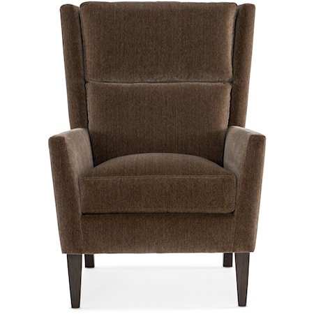 Contemporary Winged Accent Chair with Tapered Legs