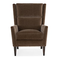 Contemporary Winged Accent Chair with Tapered Legs