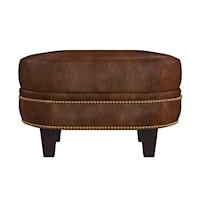 Traditional Ottoman with Nailheads
