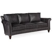 Traditional Stationary Sofa with Rolled Arms