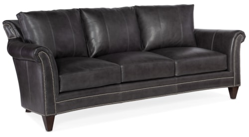 Traditional Stationary Sofa with Rolled Arms