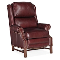 Traditional High Leg Recliner with Nailheads