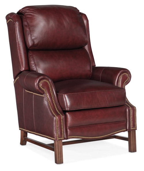 Traditional High Leg Recliner with Nailheads