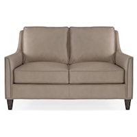 Transitional Leather Loveseat w/ 8-Way Tie