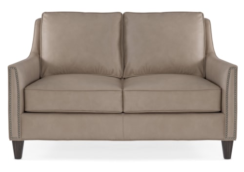 Transitional Leather Loveseat w/ 8-Way Tie