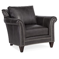 Transitional Accent Chair with Rolled Arms