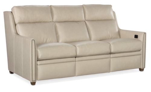 Contemporary Reclining Sofa with Tapered Legs