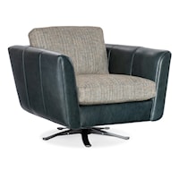 Contemporary Swivel Chair with Flared Track Arms