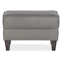 Transitional Ottoman with Nailhead