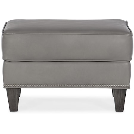 Transitional Ottoman with Nailhead