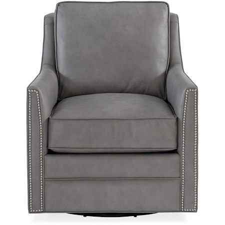 Transitional Leather Swivel Chair