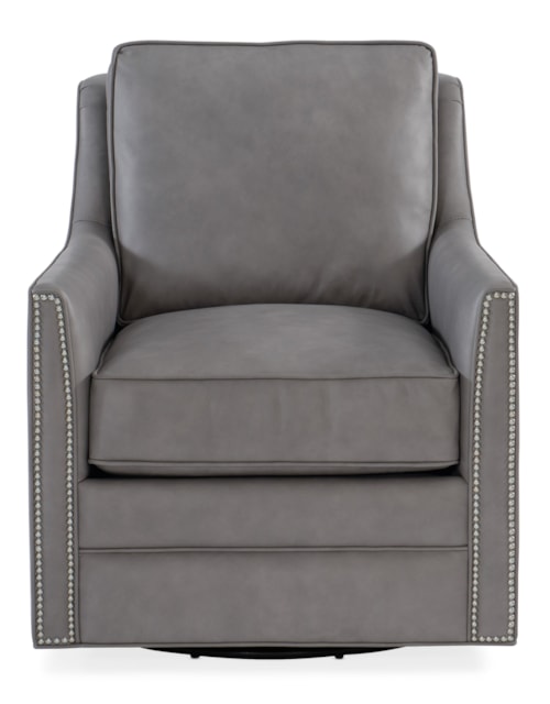 Transitional Leather Swivel Chair