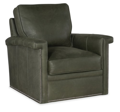 Transitional Swivel Chair with 8-Way Tie