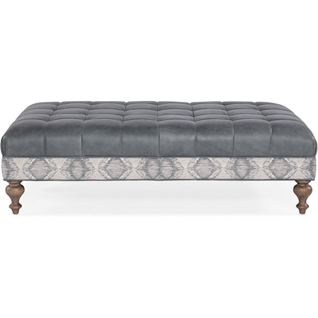 Transitional XL Tufted Rectangle Cocktail Ottoman