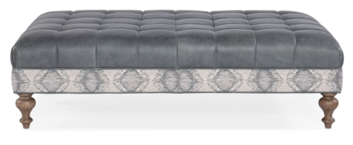 Transitional XL Tufted Rectangle Cocktail Ottoman